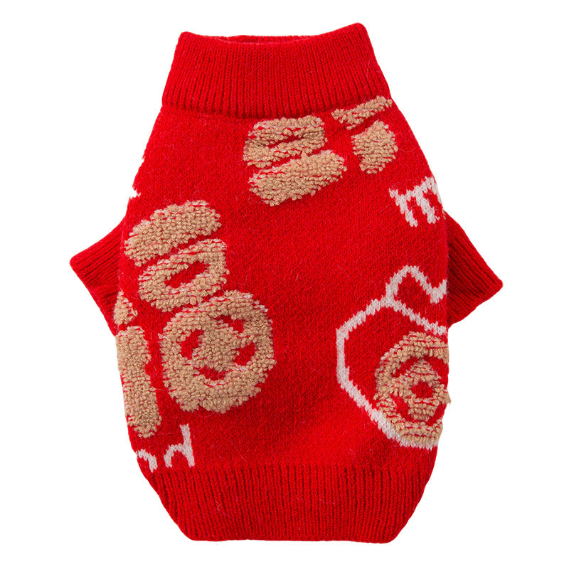 Cats Keep Warm In Autumn And Winter, Full Of Good Fortune And Happiness. New Year's Two-legged Sweater, Festive New Year.
