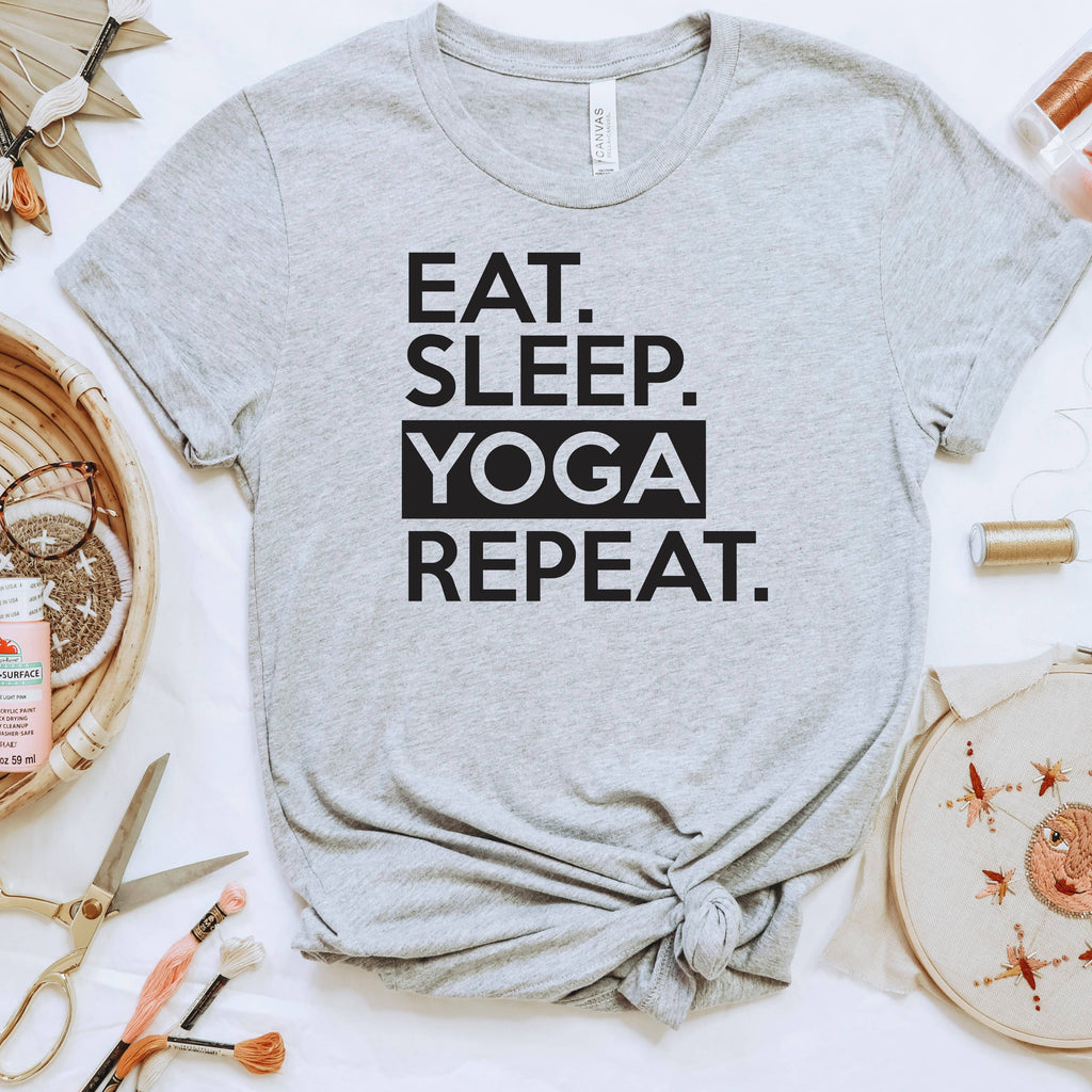 Yoga Graphic Tees Women | Eat Sleep Yoga Repeat Tee