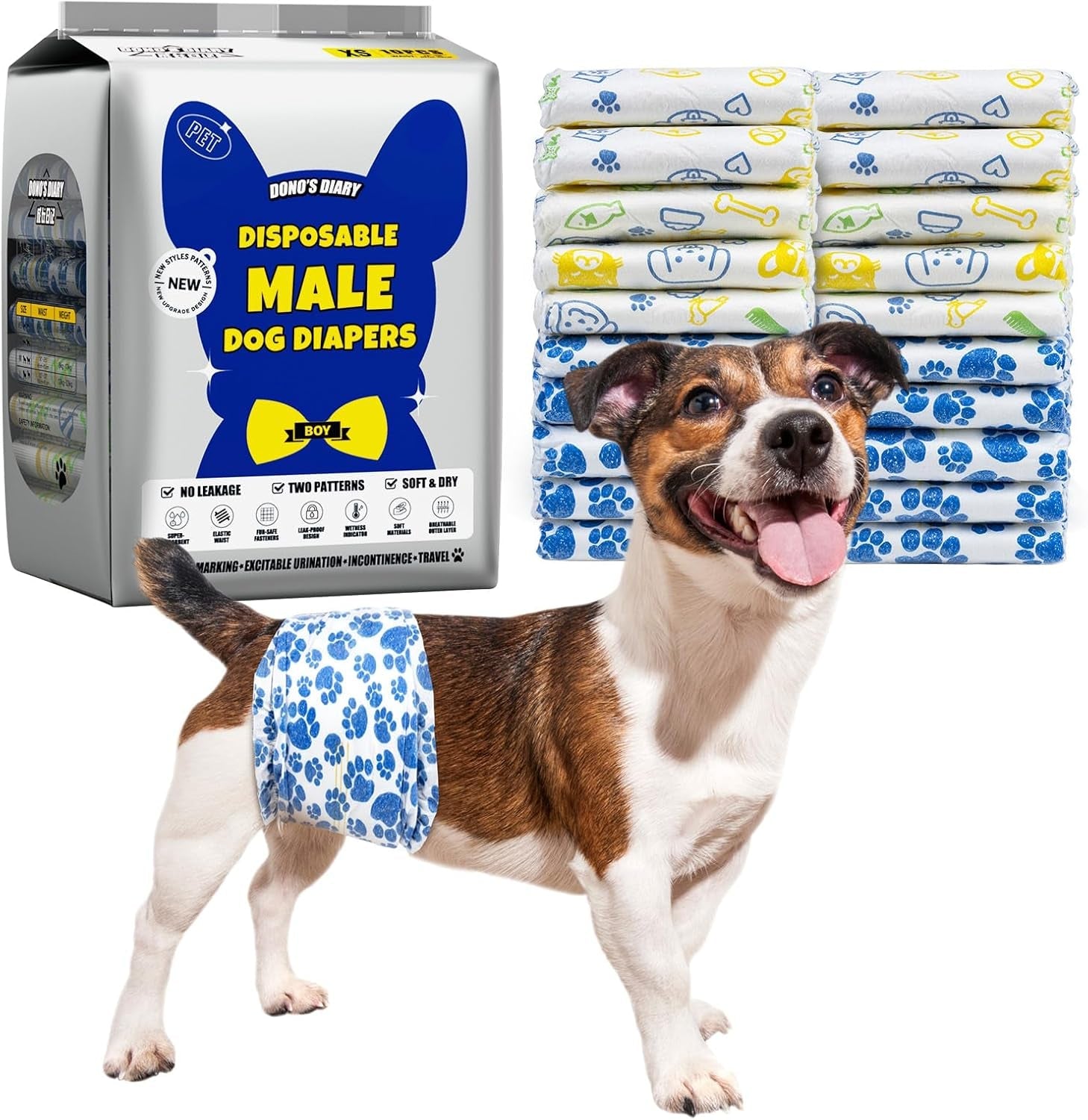 Male Dog Diapers Disposable Belly Bands | Leakproof Wraps 60 Count