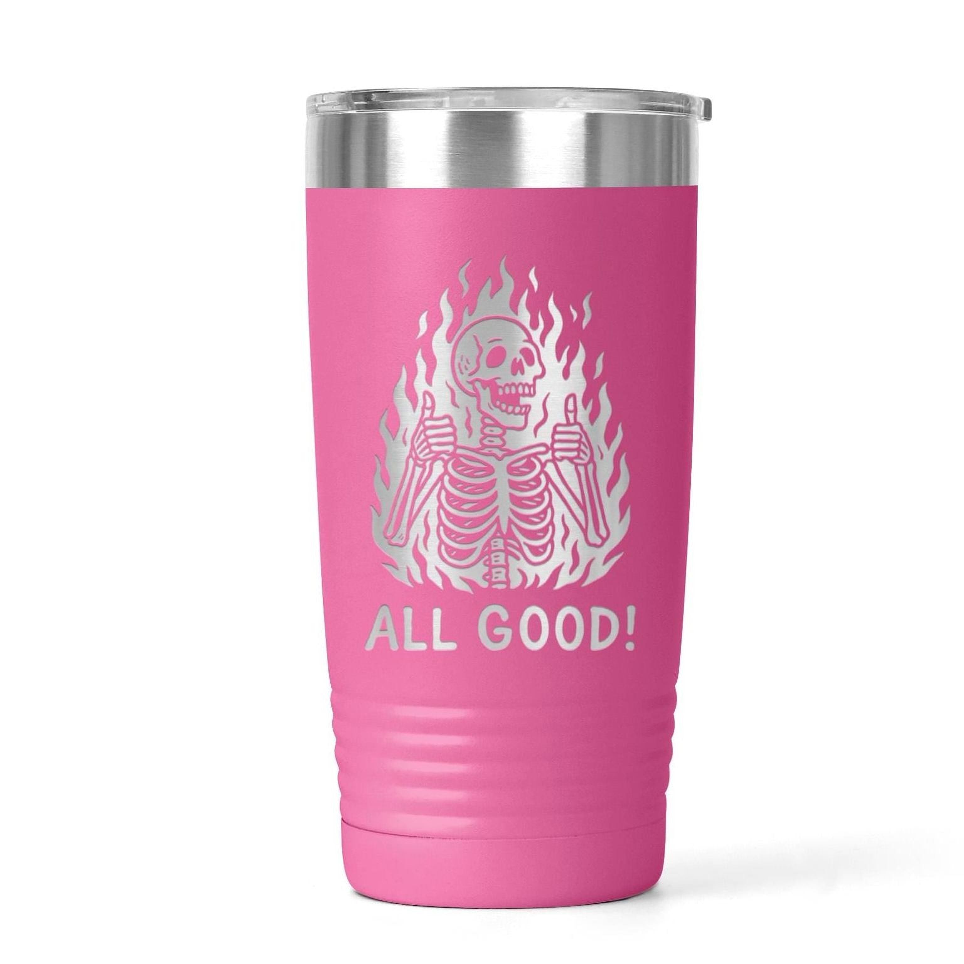 Insulated Travel Mug – Double Wall Tumbler with Funny Skeleton Gift, Spill Proof
