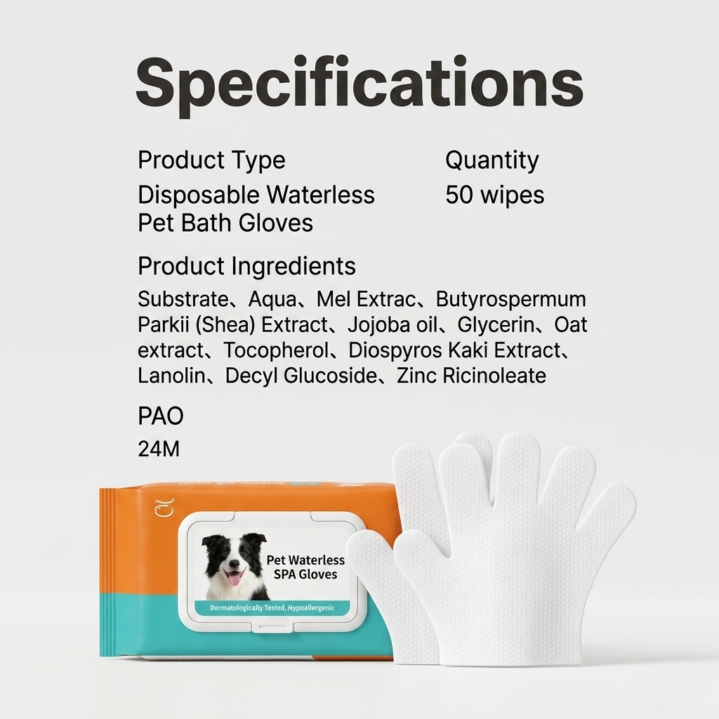 Waterless Pet Cleaning Grooming Gloves