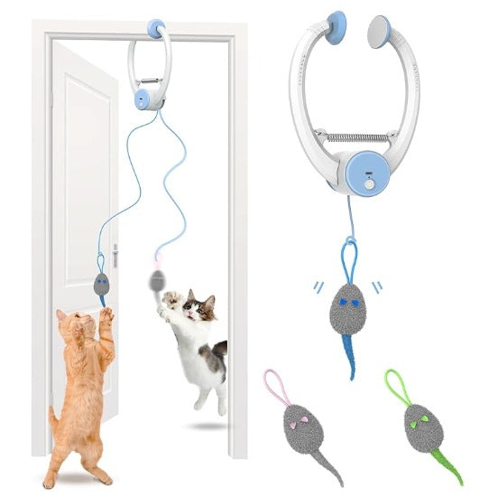 Colorful Beating Mouse Electric Door Holder Hanging Automatic Interactive Toy