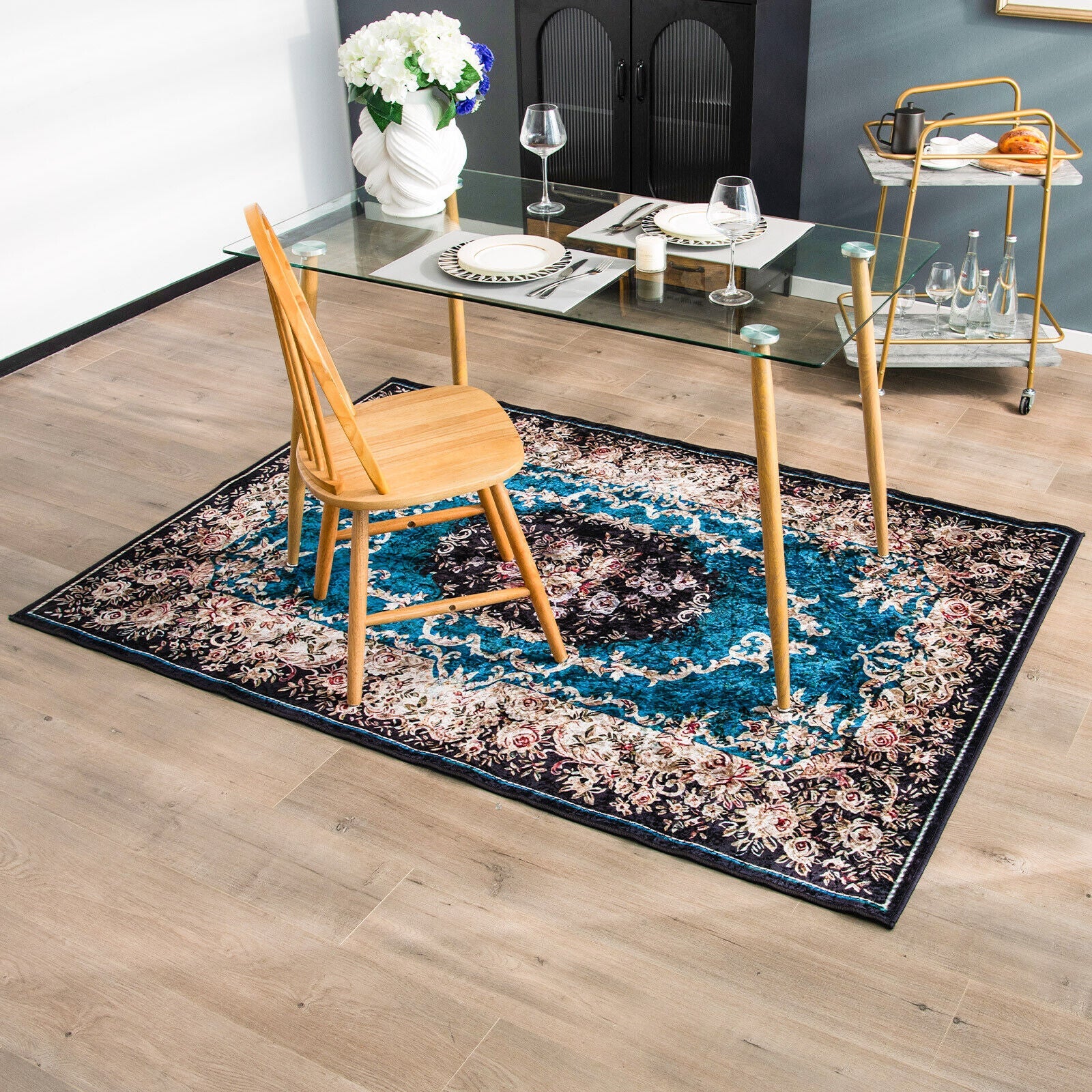 Area Rug with Non-Shedding Surface and Anti-slip Bottom