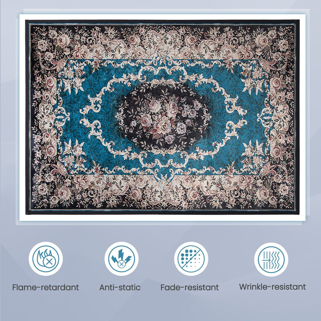 Area Rug with Non-Shedding Surface and Anti-slip Bottom
