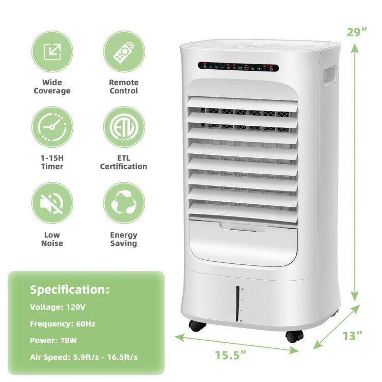4-in-1 Portable Air Cooler with Timer & 3 Modes