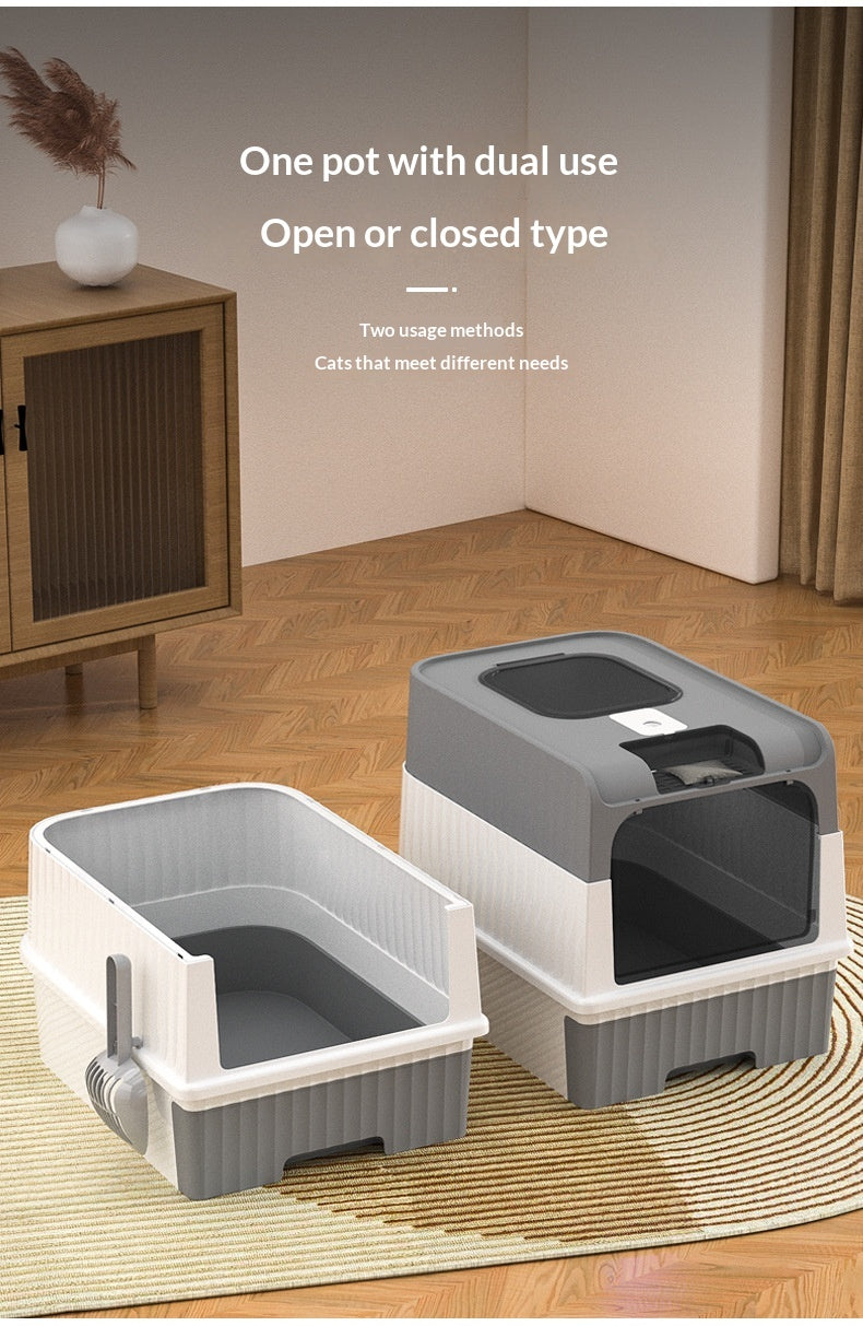 Extra-large Enclosed Drawer-Type Cat Litter Box.
