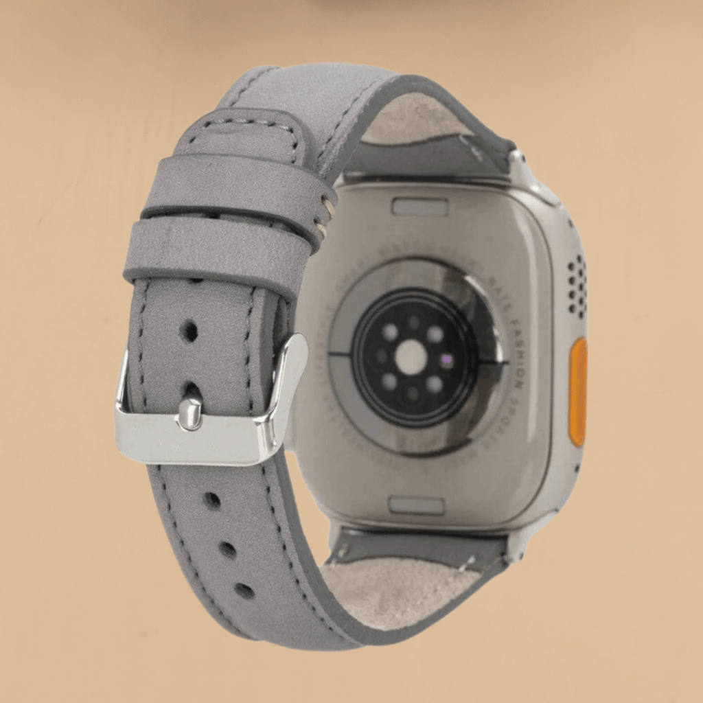 Apple Watch Grey Leather Strap - Boston