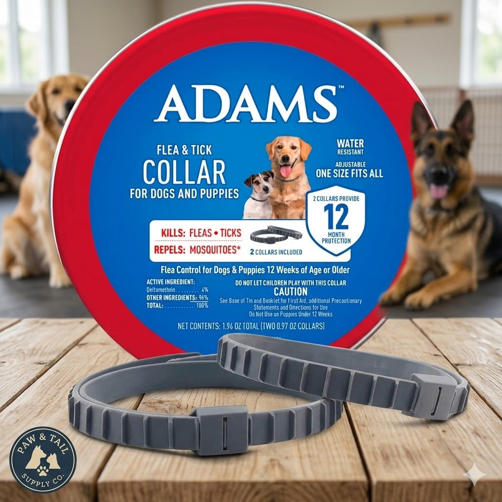 Adams Flea & Tick Collar for Dogs & Puppies Flea Collar Protection 2 Count