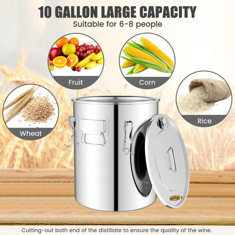 10 Gal 40 L Water Alcohol Distiller with 2 Stainless Steel Pots