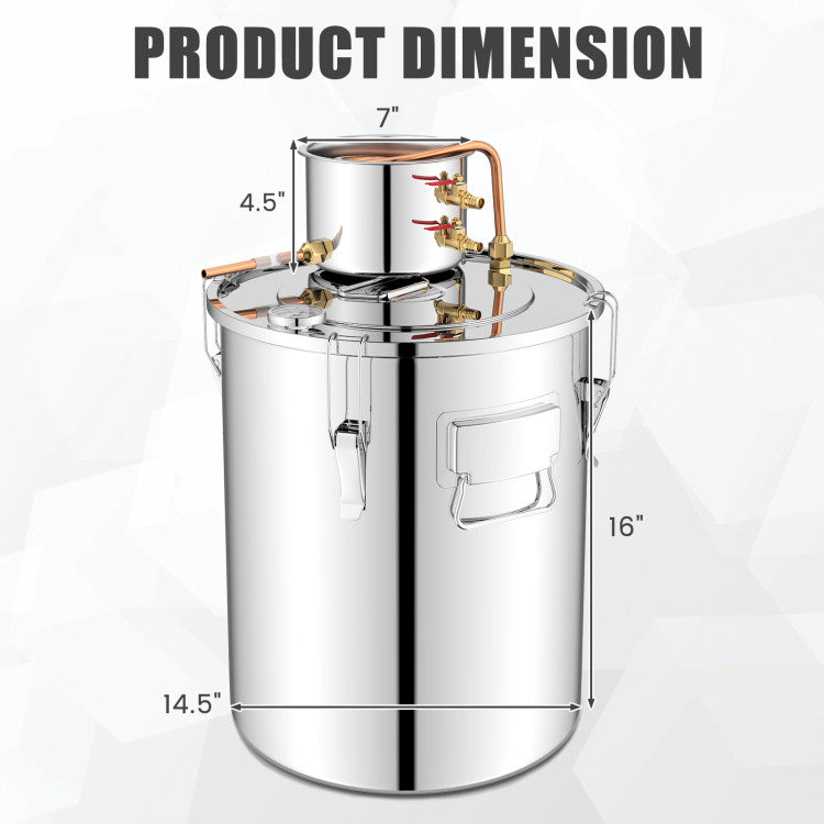 10 Gal 40 L Water Alcohol Distiller with 2 Stainless Steel Pots