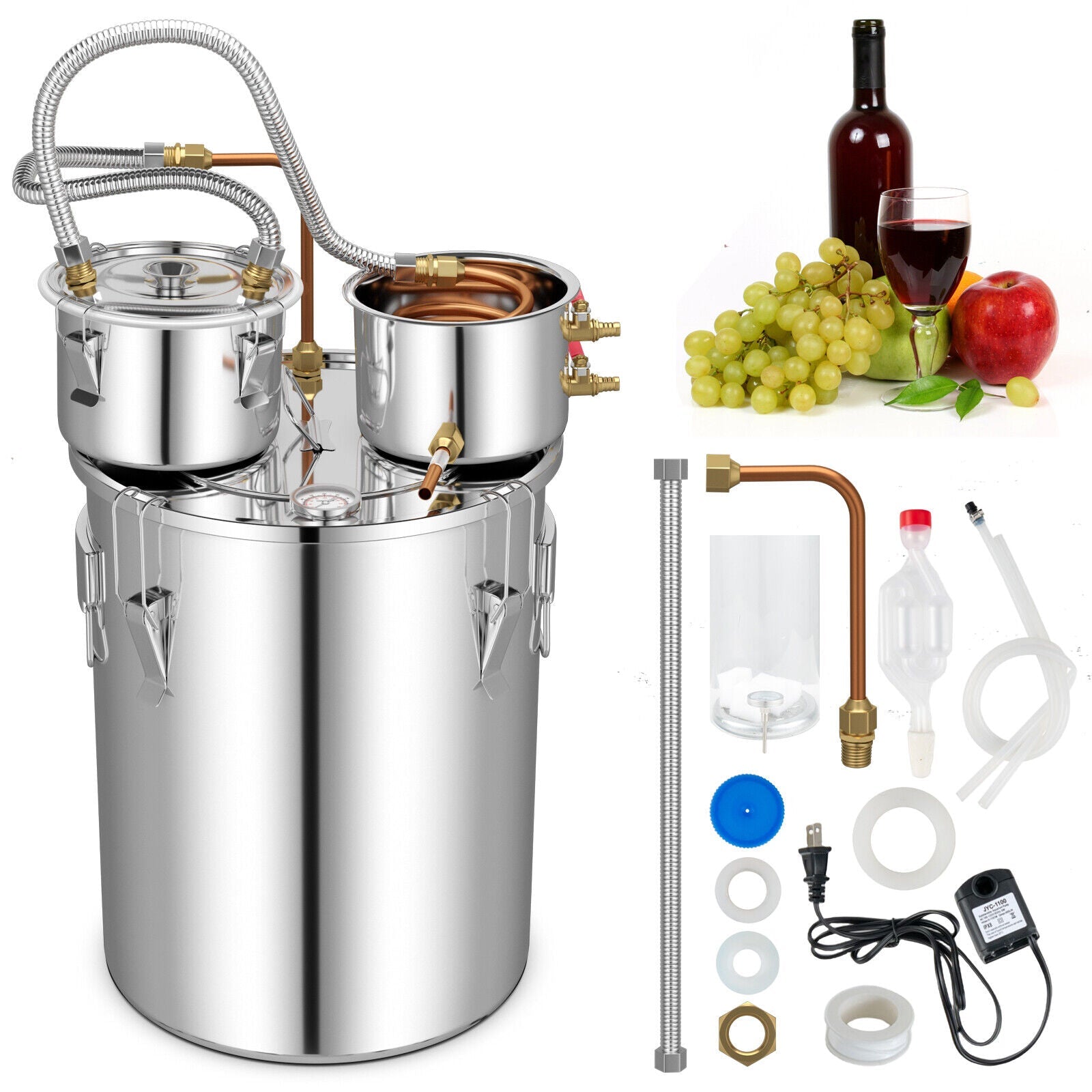 5/10 Gal 22/38 L Water Alcohol Distiller for DIY Whisky