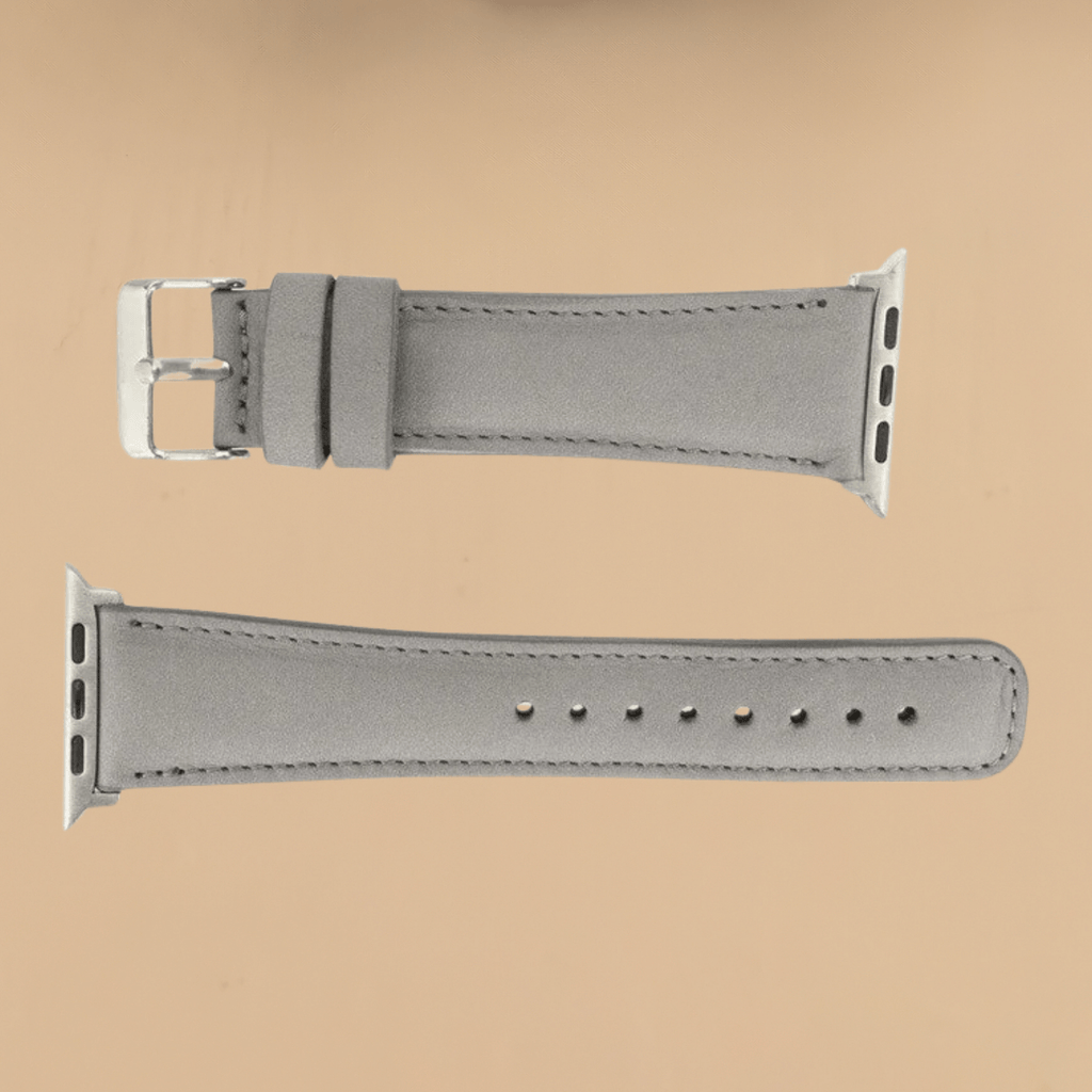 Apple Watch Grey Leather Strap - Boston