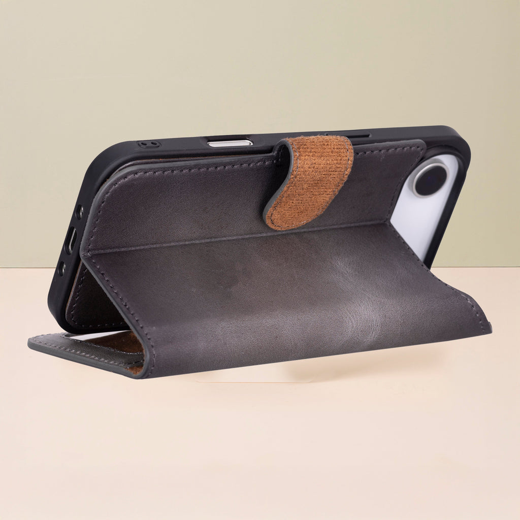 Premium Leather iPhone Air Wallet Case – Gray - Austin