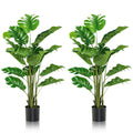 2 Pieces 5 Feet Artificial Monstera Tree Set