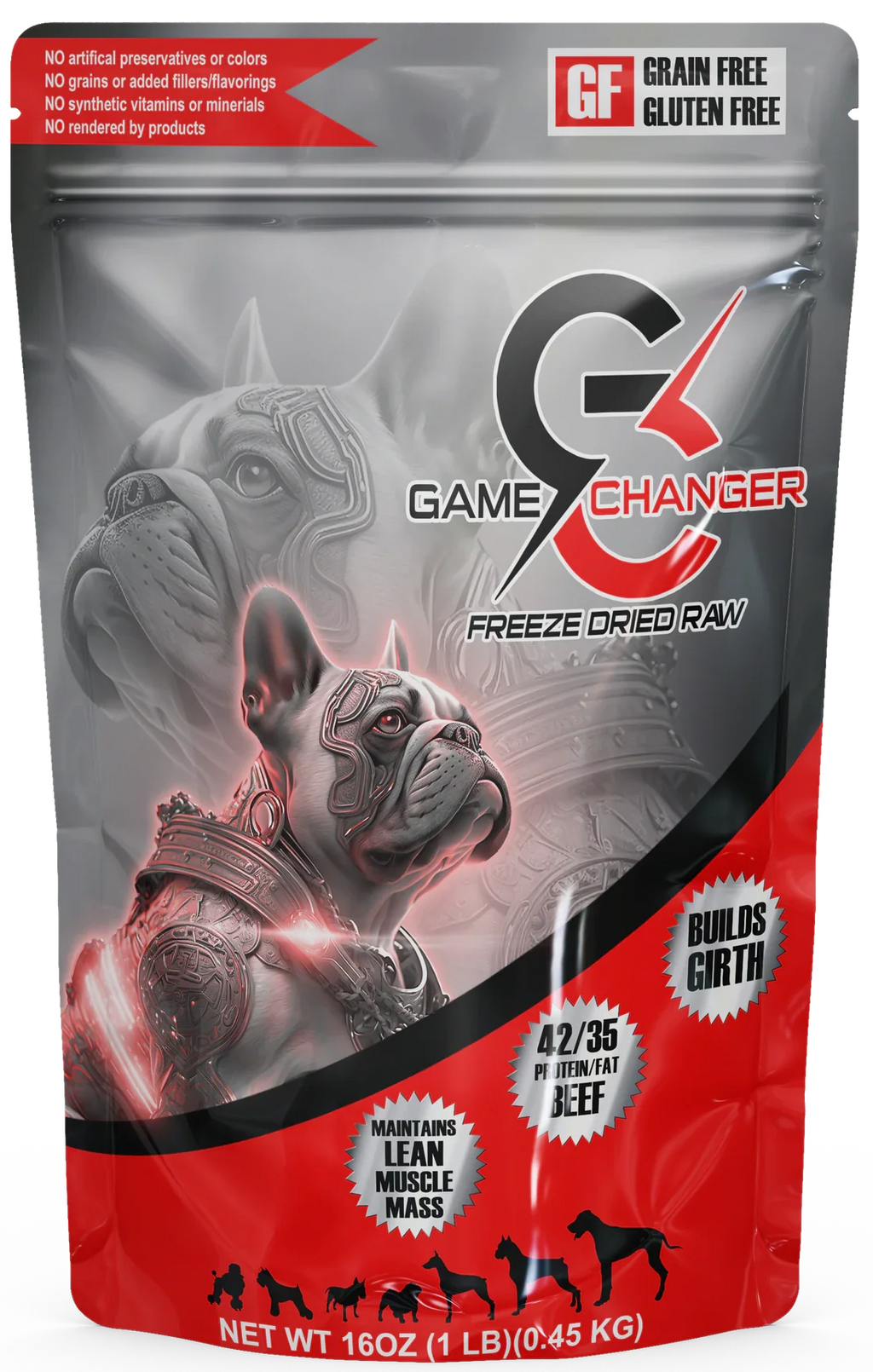 Bully Performance Game Changer Freeze-Dried Raw Beef Dog Food 1lb