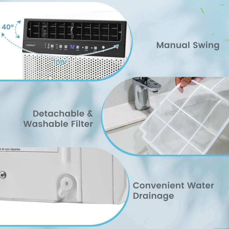 Window Air Conditione with Handy Remote and LED Control Panel