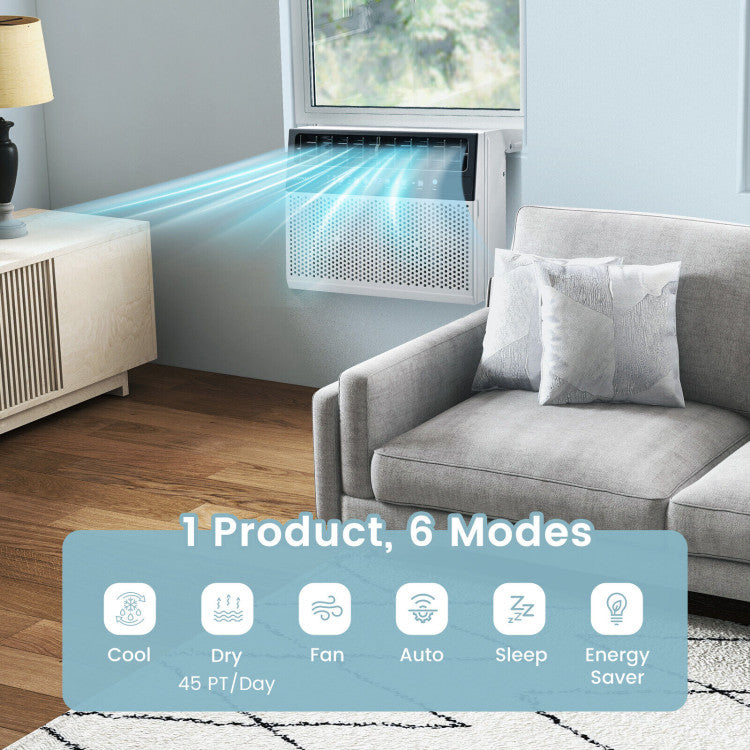 Window Air Conditione with Handy Remote and LED Control Panel
