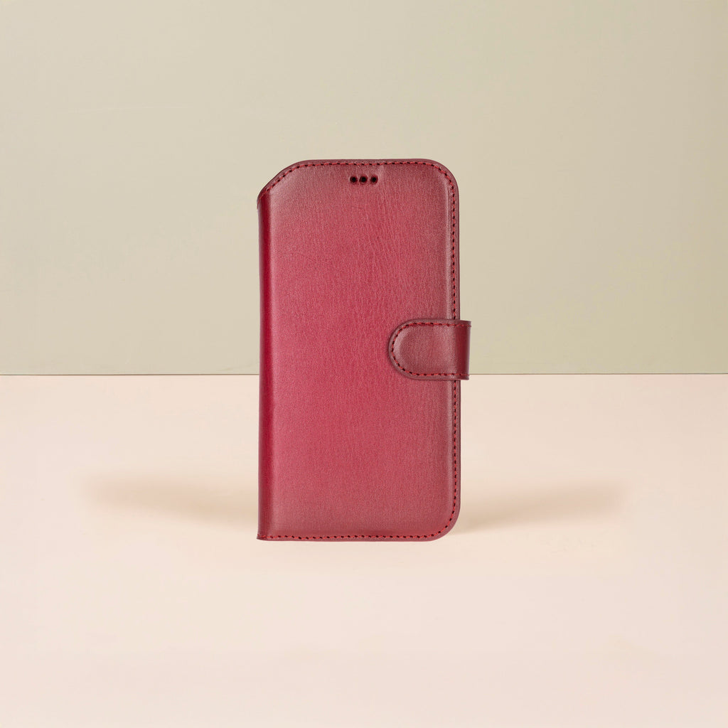 Premium Leather iPhone Air Wallet Case – Red - Austin