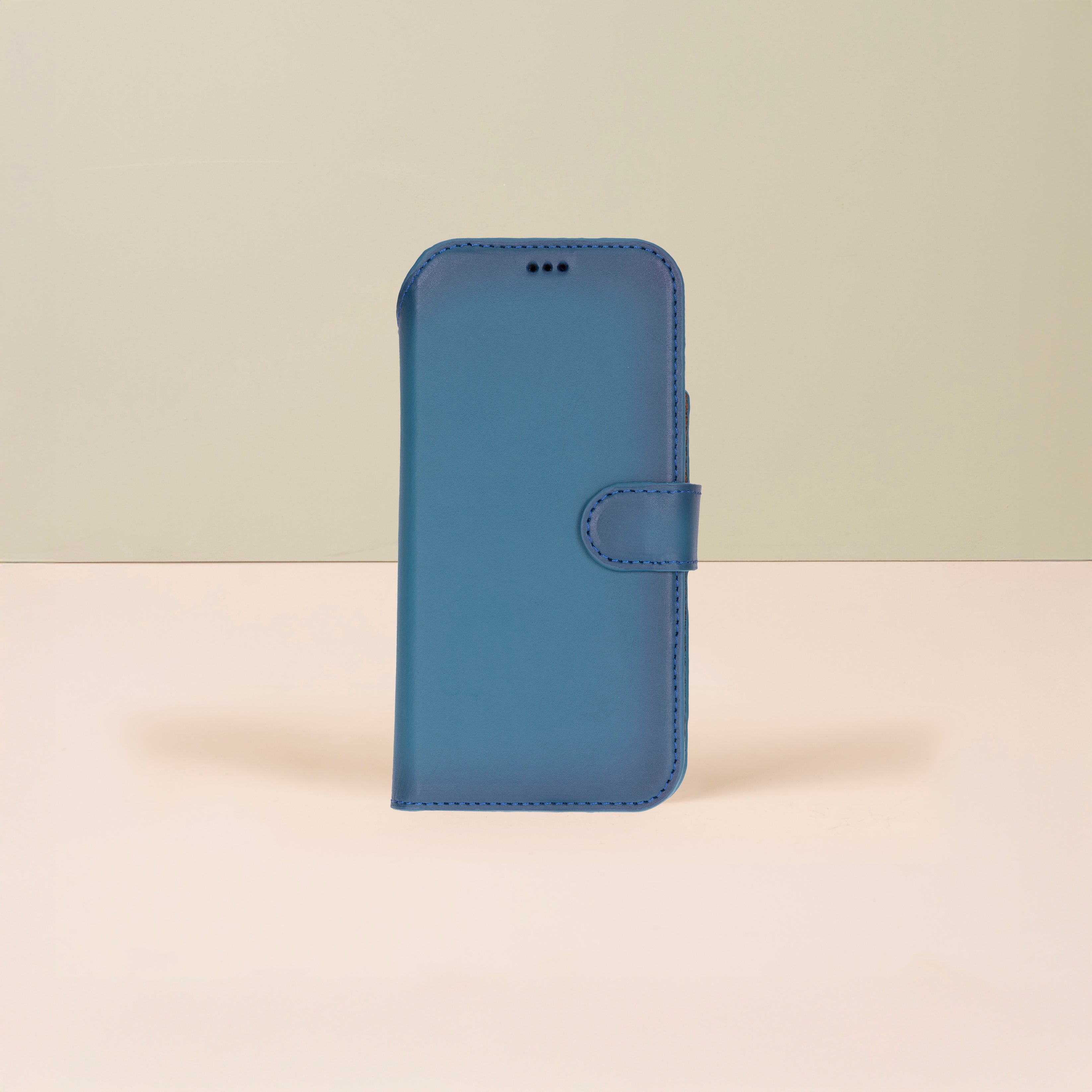 Leather iPhone 18 Pro Wallet Case – Blue - Austin