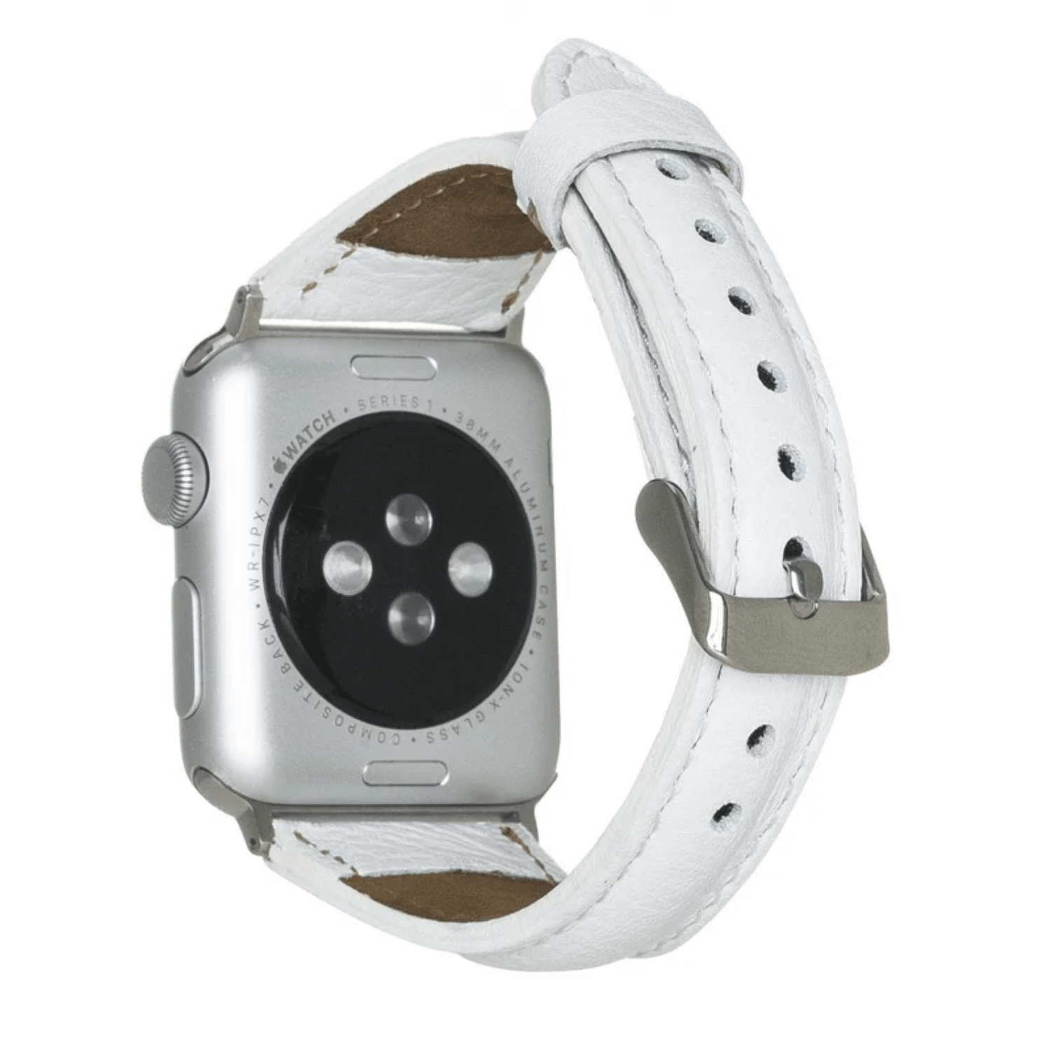 Classic White Leather Apple Watch Band - Dallas