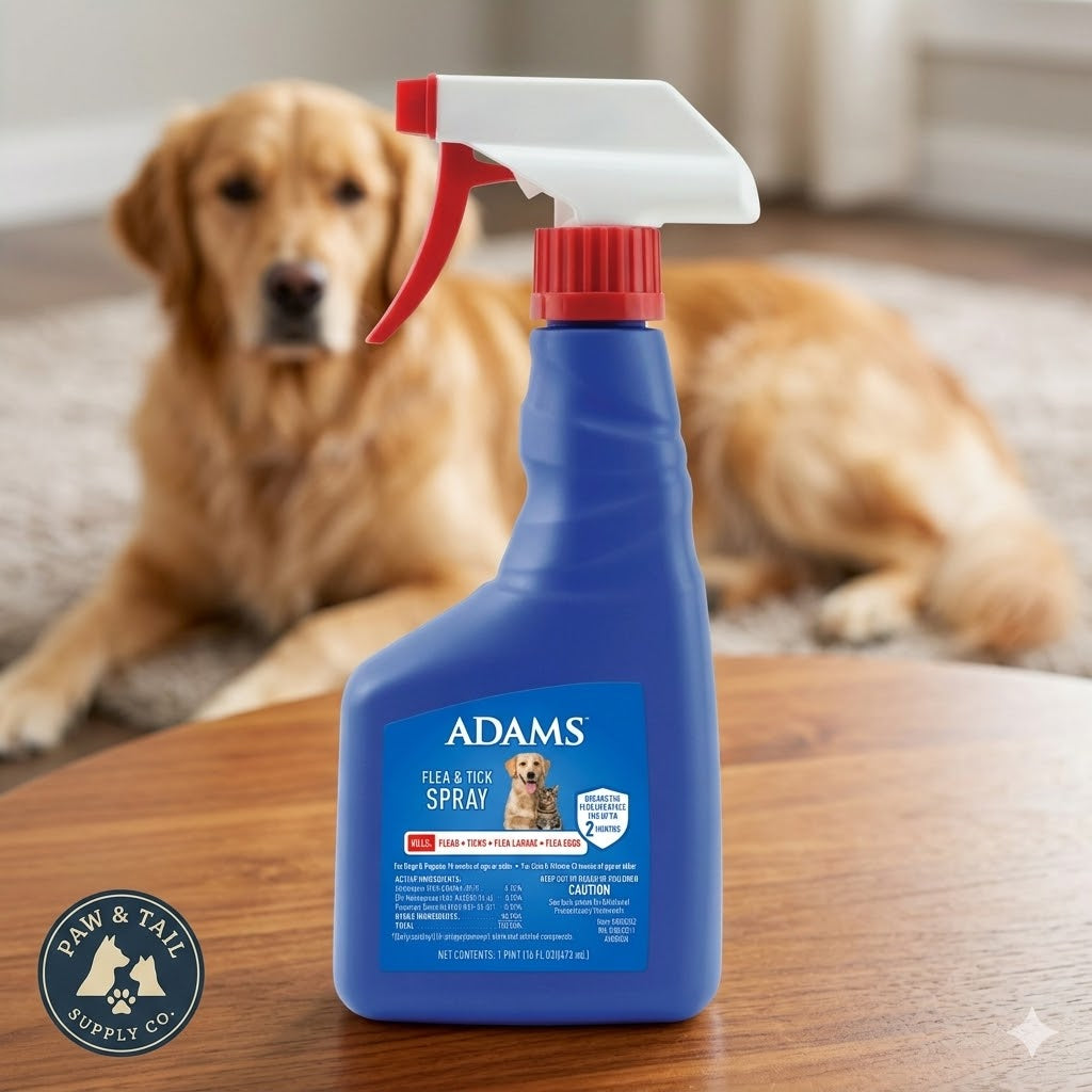 Adams Flea & Tick Spray for Dogs & Cats 16 oz. Kills Fleas Eggs Larvae Ticks