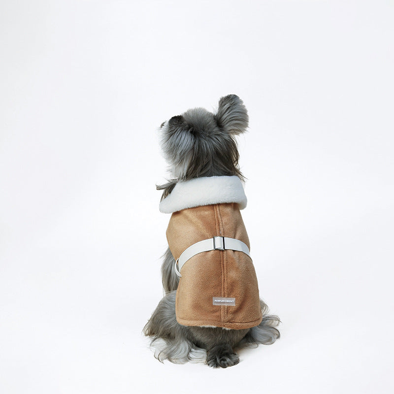 British-style Plush Schnauzer Greyhound Fashion Warm Cloak Coat