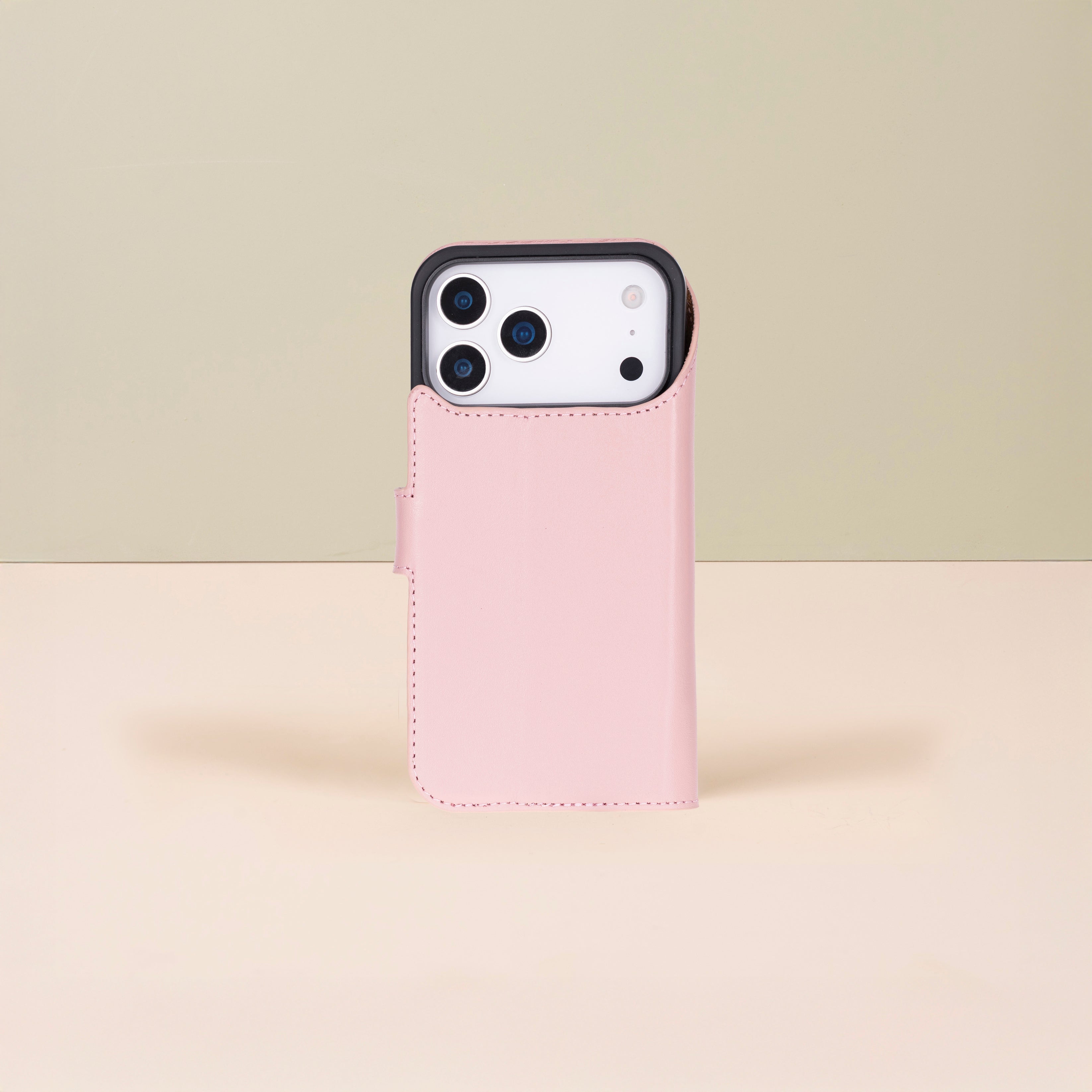Leather iPhone 18 Pro  Wallet Case – Pink - Austin