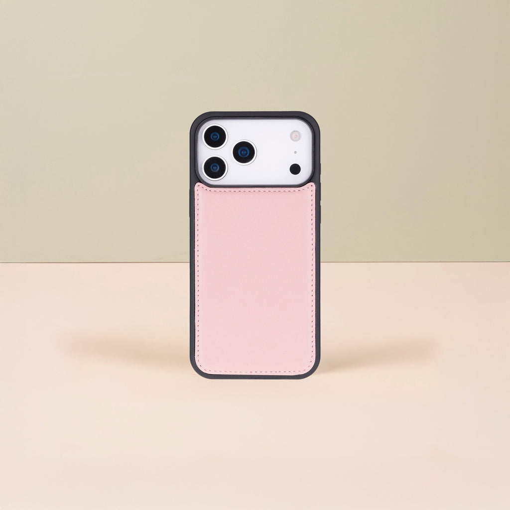 Leather iPhone 17 Pro  Wallet Case – Pink - Austin