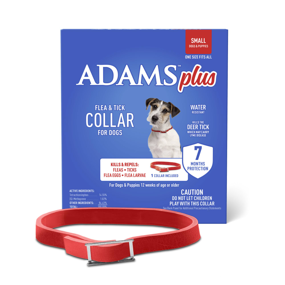 Adams Plus Flea & Tick Collar for Small Dogs & Puppies 7 Month Protection 3PK