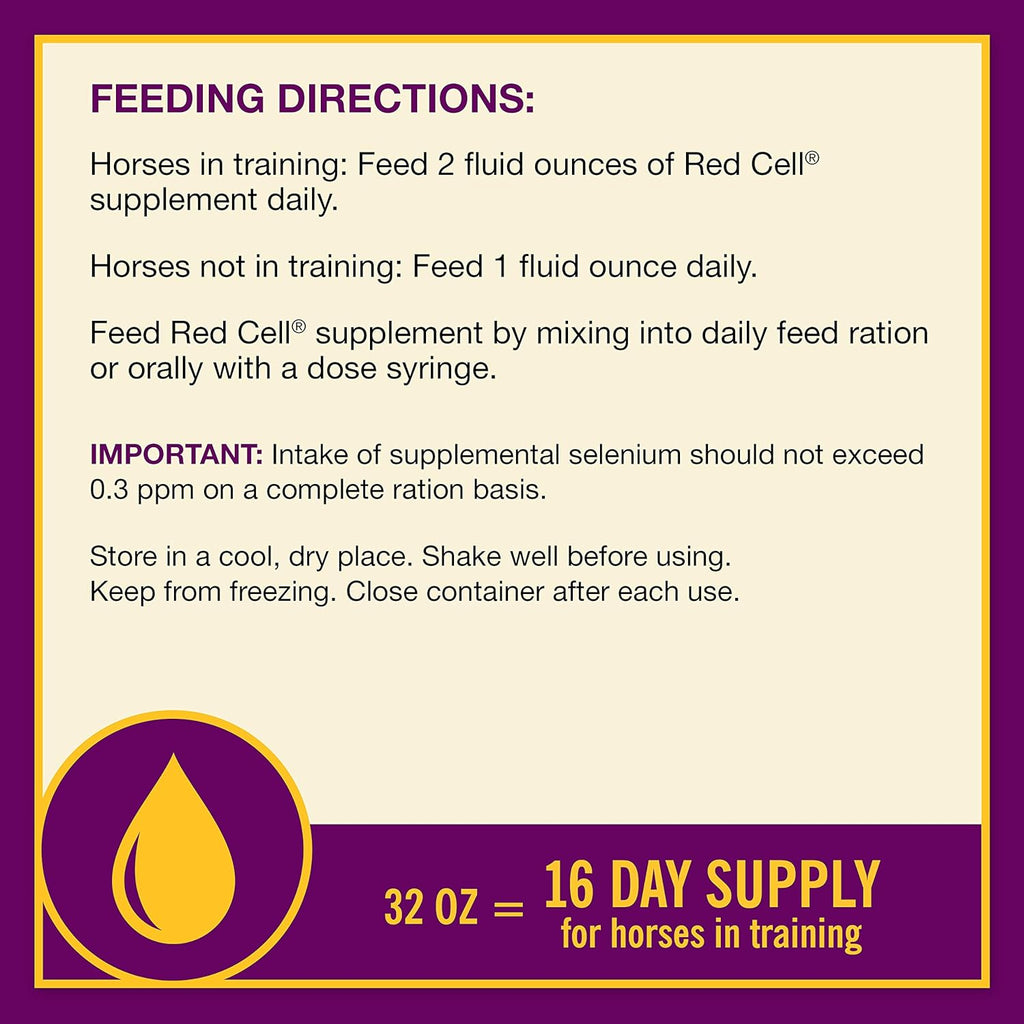 Horse Health Red Cell Vitamin-Iron-Mineral Supplement for Horses Gallon