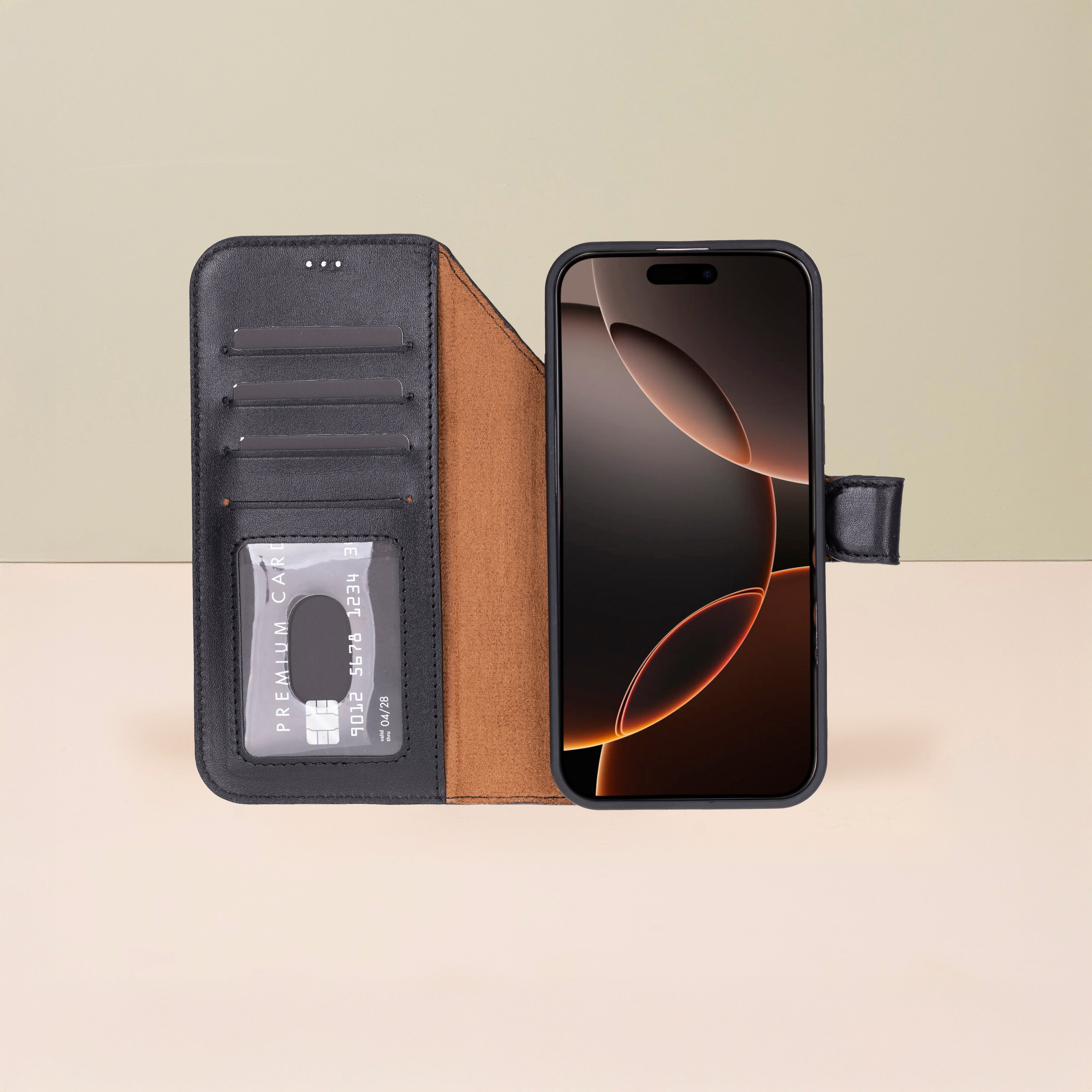 Leather iPhone 18 Pro Wallet Case – Black - Austin