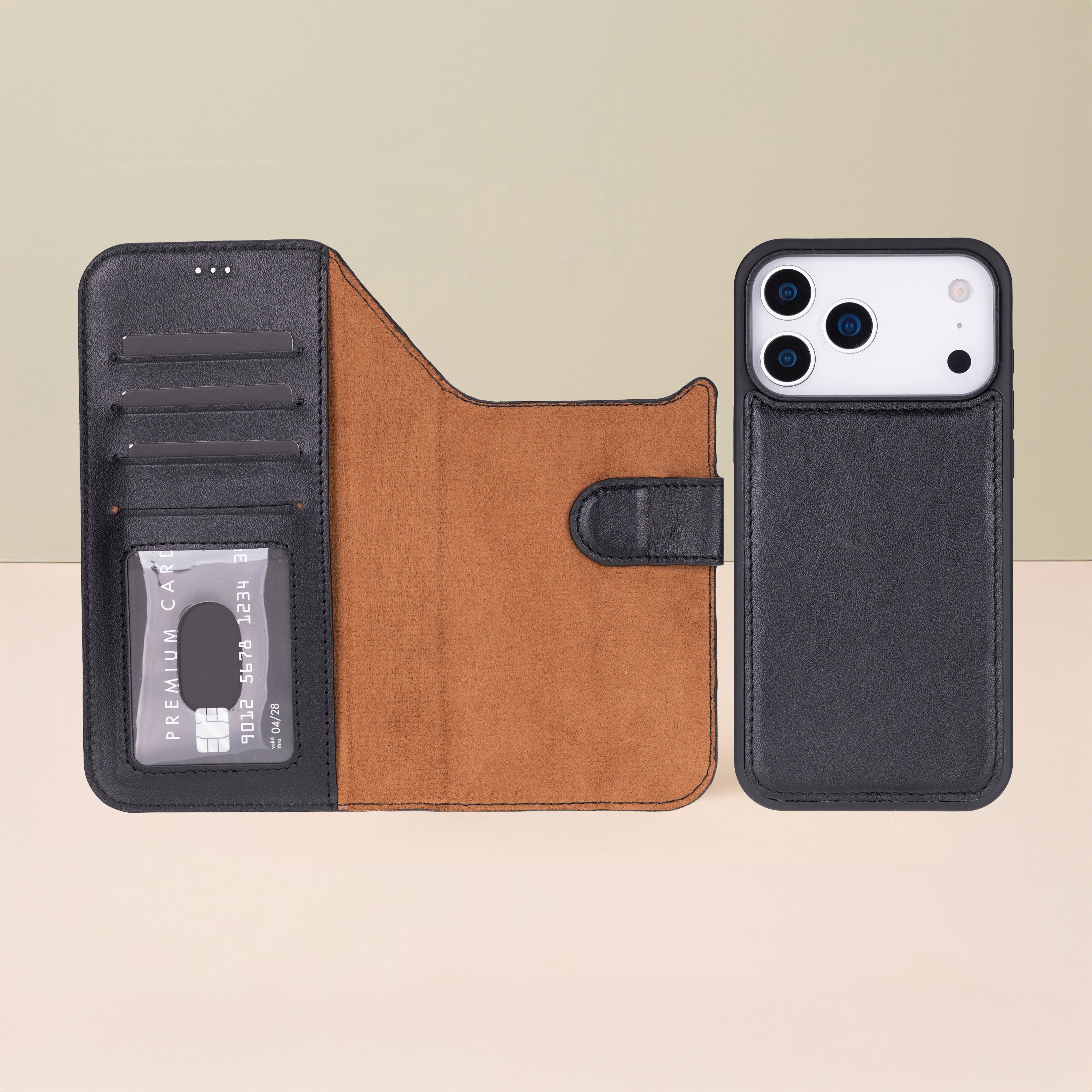 Leather iPhone 18 Pro Wallet Case – Black - Austin