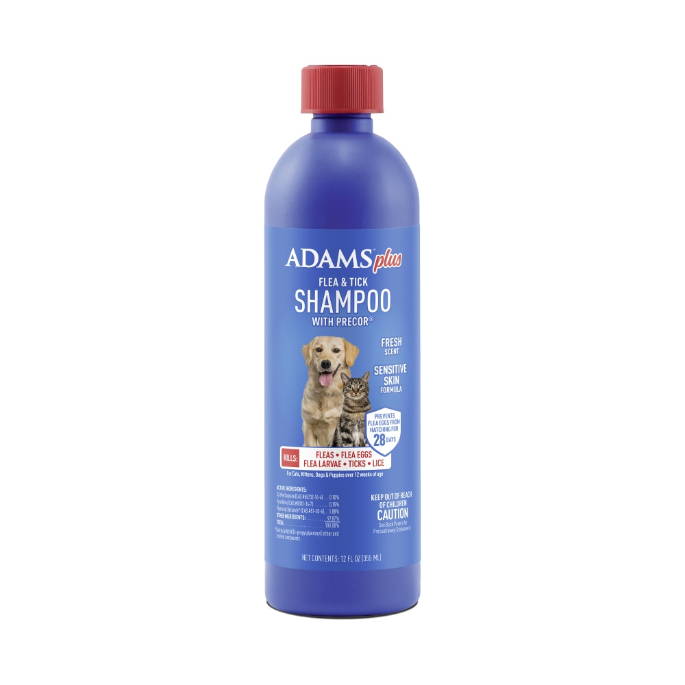Adams Plus Flea & Tick Shampoo with Precor IGR for Dogs & Cats 12 oz.