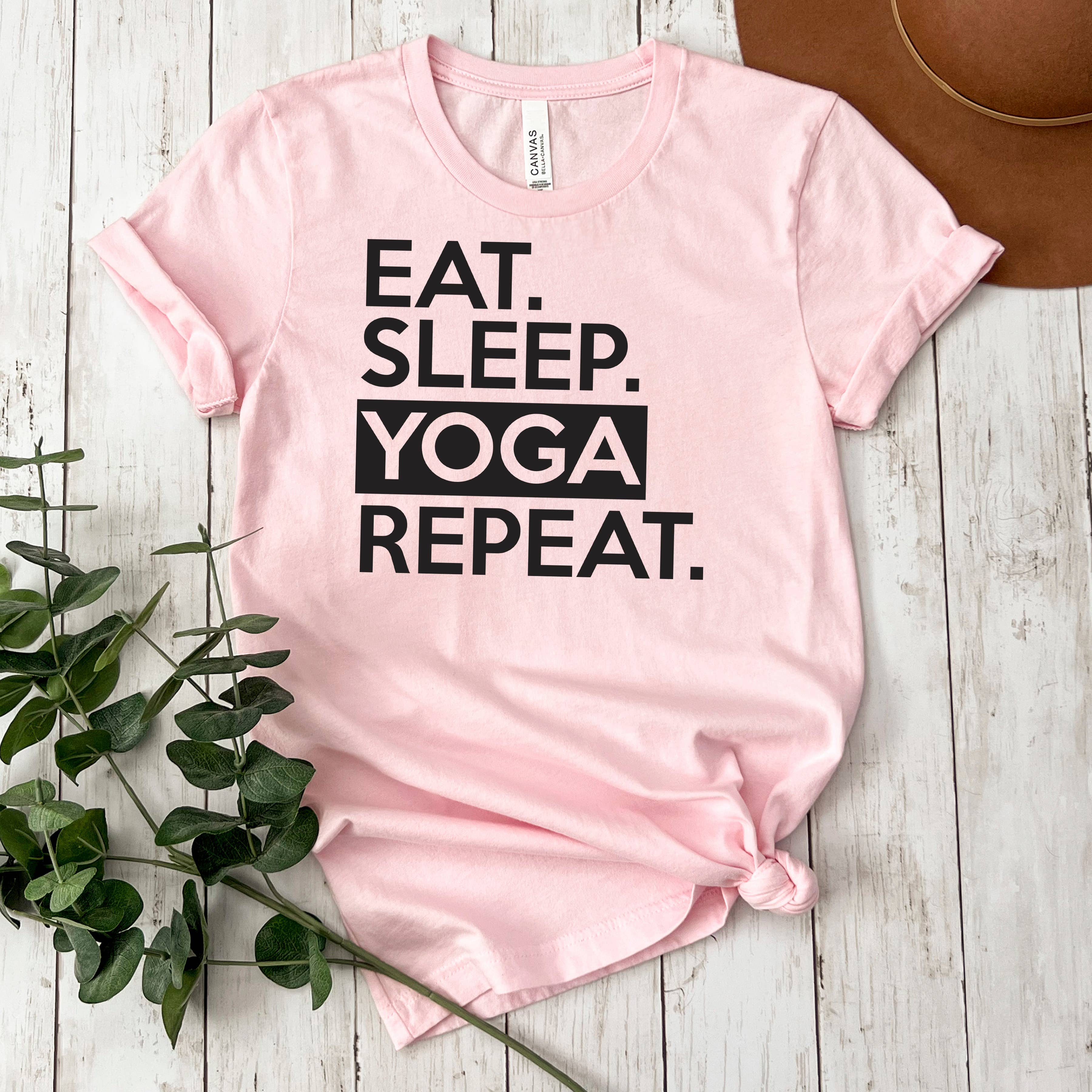 Yoga Graphic Tees Women | Eat Sleep Yoga Repeat Tee