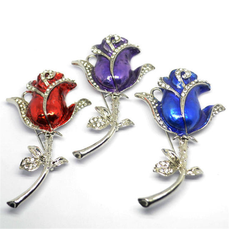 Diamond-Studded Metal Rose Flower USB Drive