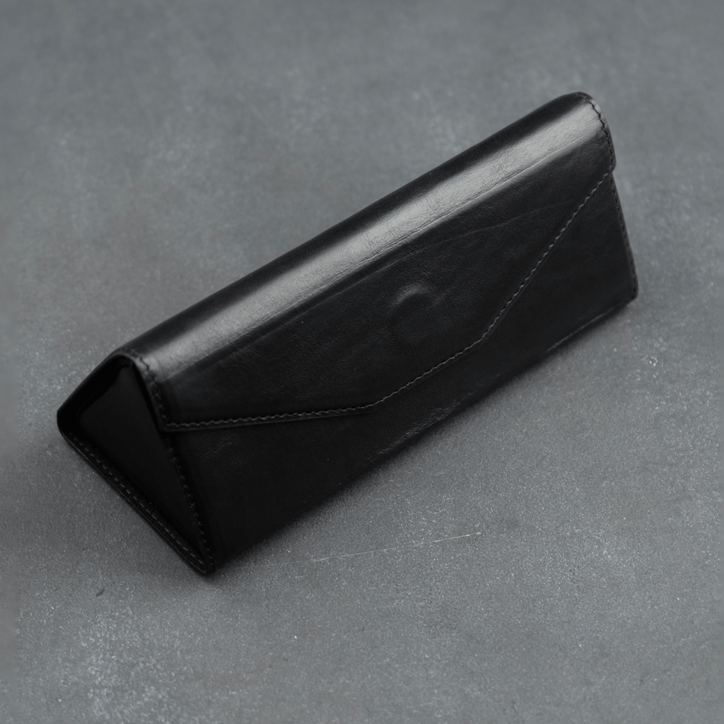 Luxury Leather Sunglasses Case - Black - Louisville