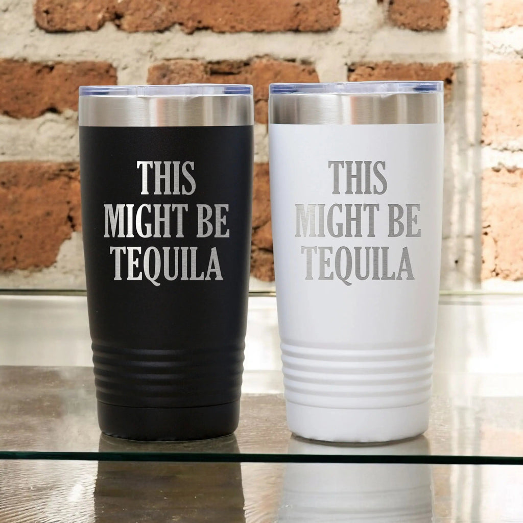 Vacuum Insulated Tumbler - Stainless Steel Travel Drink Mug With Laser Engraved Design