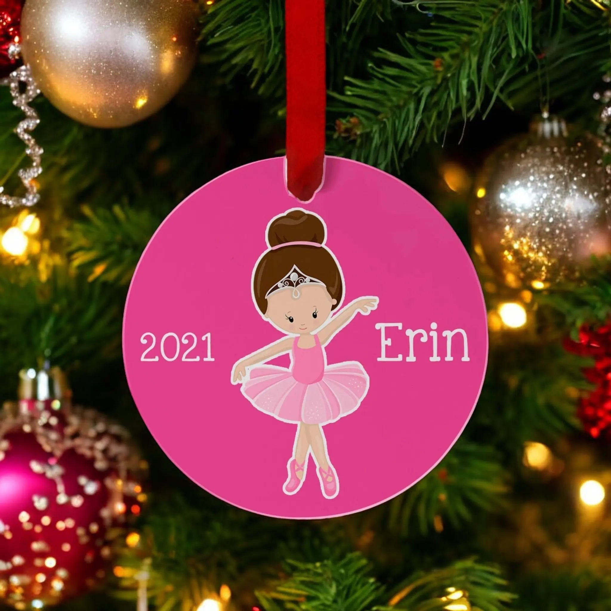 Ballerina Ornament - Personalized Christmas Ornament - Kids Christmas Gift, Ballet Christmas Tree Ornament