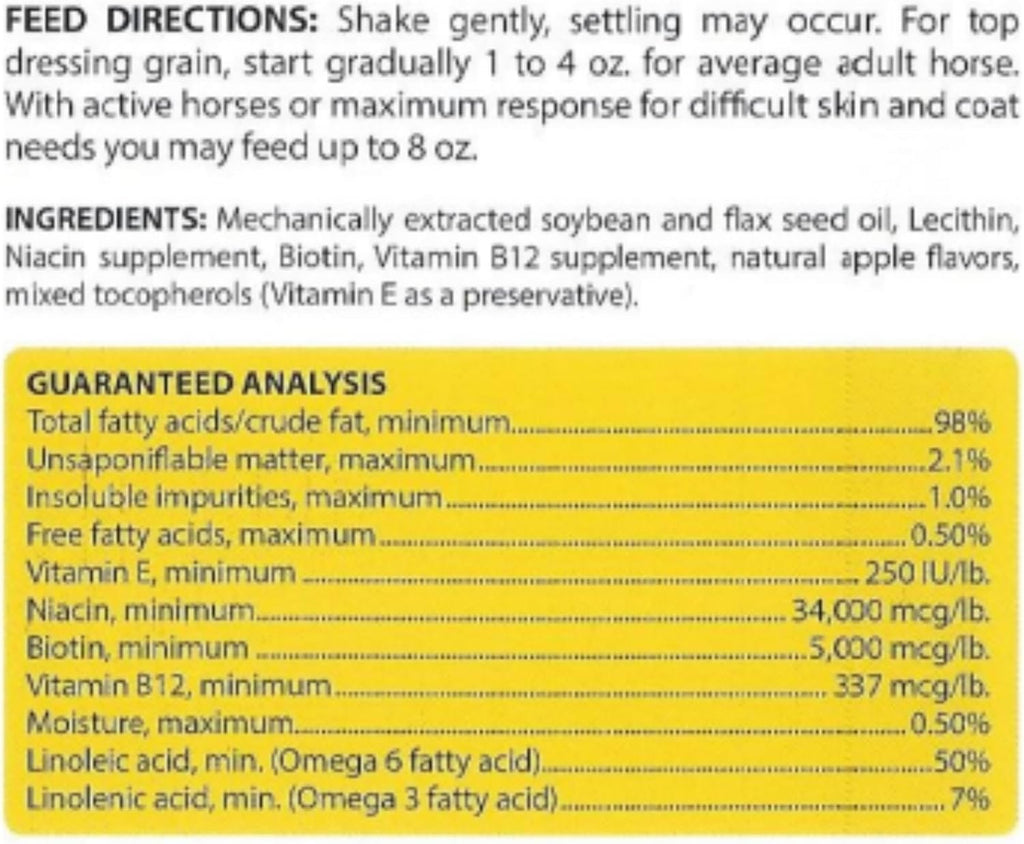 Healthy Coat Equine Horse Feed Supplement for Horses 1 Gallon