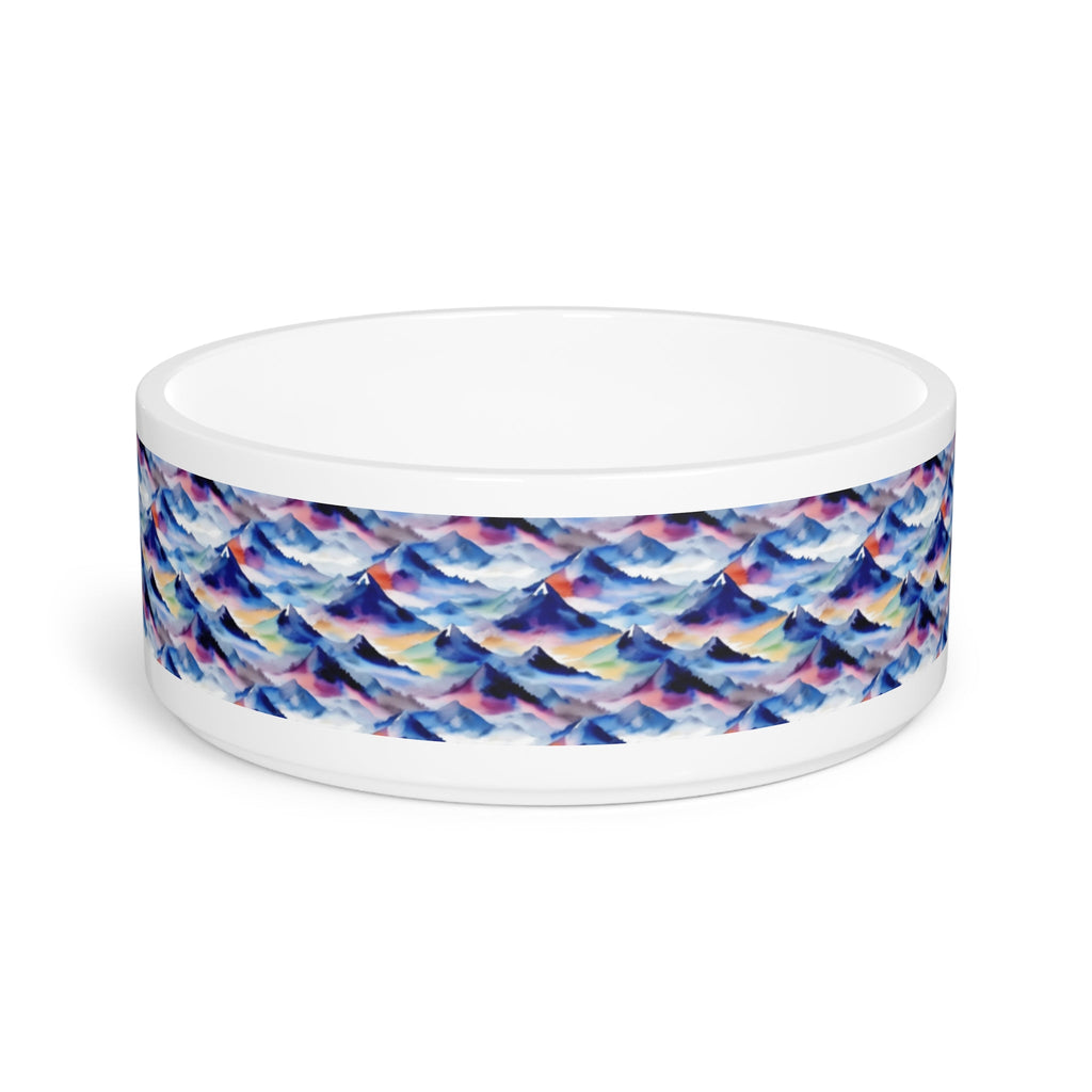 Endless Watercolor Mountain Waves - Pet Bowl