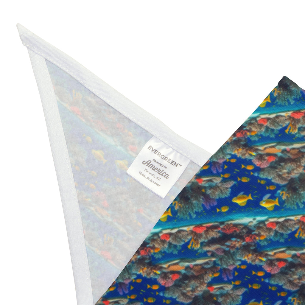 Sunlit Reef Mosaic with Golden Fish Shoals - Pet Bandana Pet Zen
