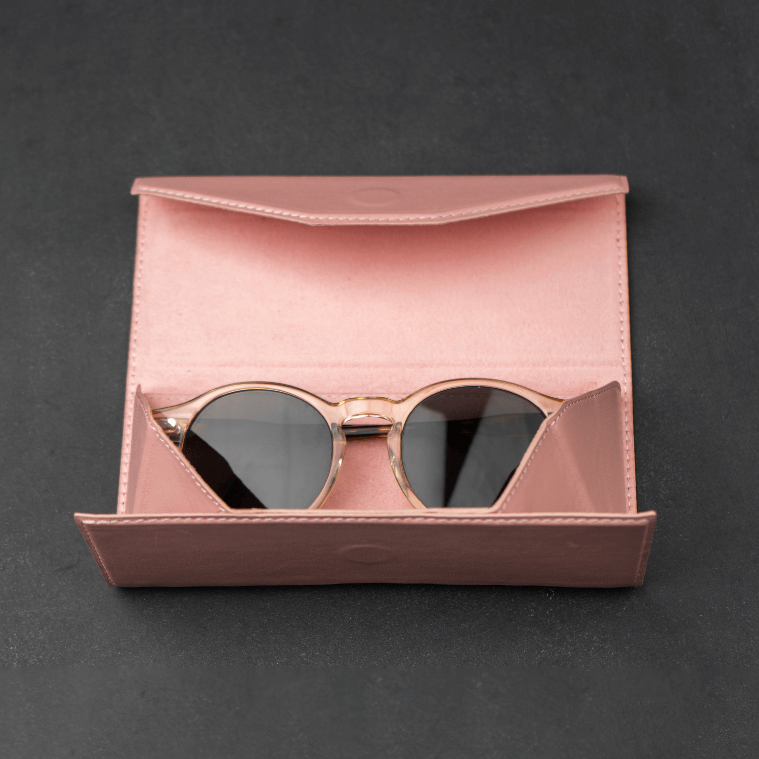 Luxury Leather Sunglasses Case - Pink - Louisville