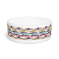 Watercolor Horizon Stripes in Dusk and Seafoam - Pet Bowl