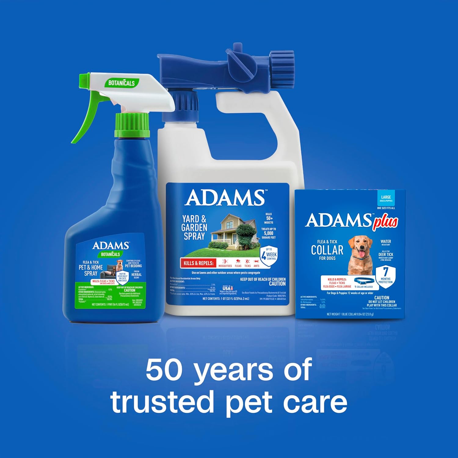 Adams Plus Flea Tick Collar Dogs 7-Month Large Dogs Puppies Kills Fleas Ticks