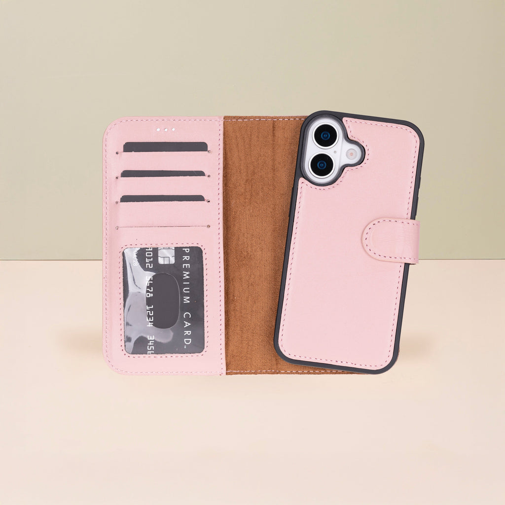 Leathere iPhone 17 Wallet Case – Pink - New York