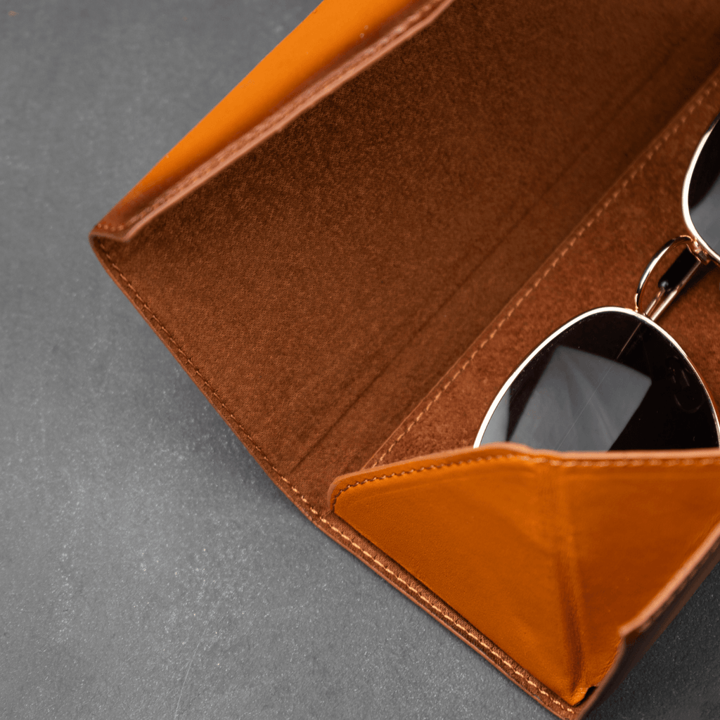 Luxury Leather Sunglasses Case - Rustic Brown - Louisville
