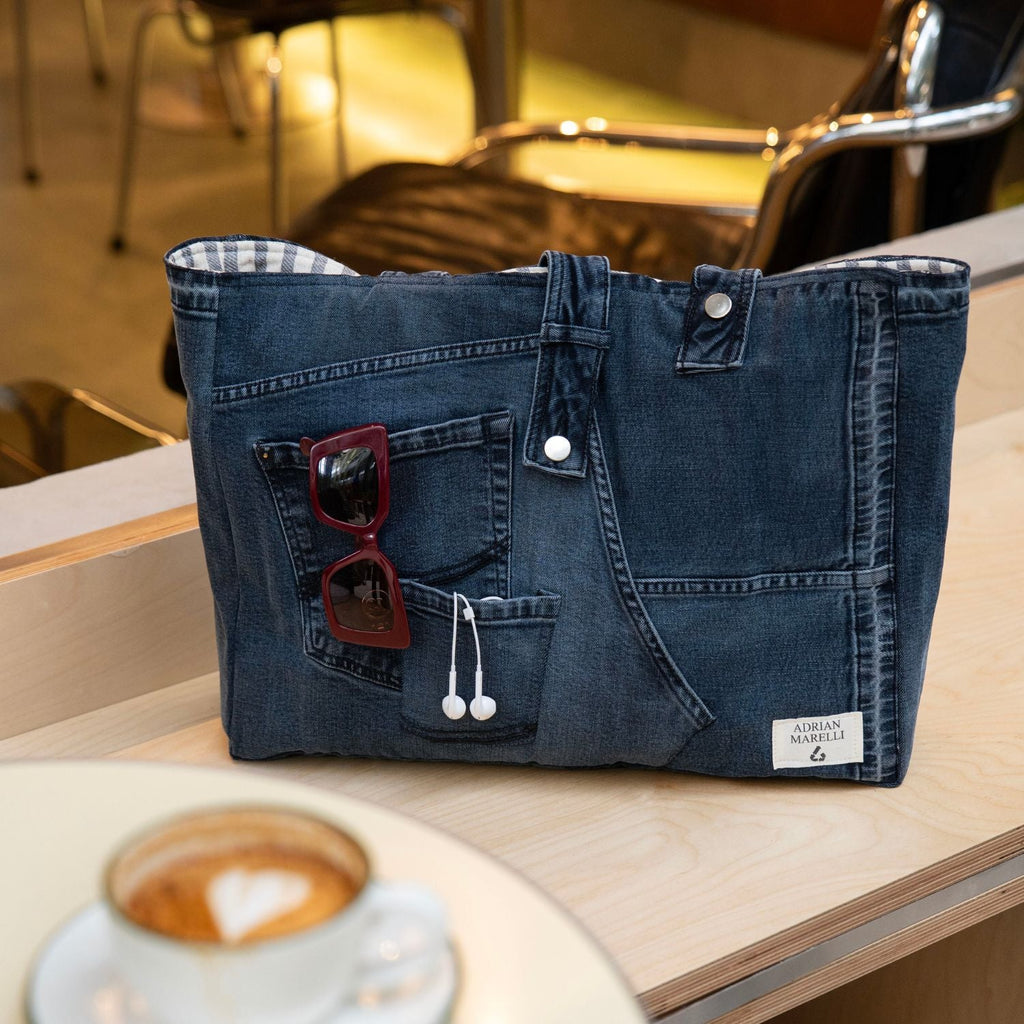Brooklyn Heritage Tote / Recycled Denim Black
