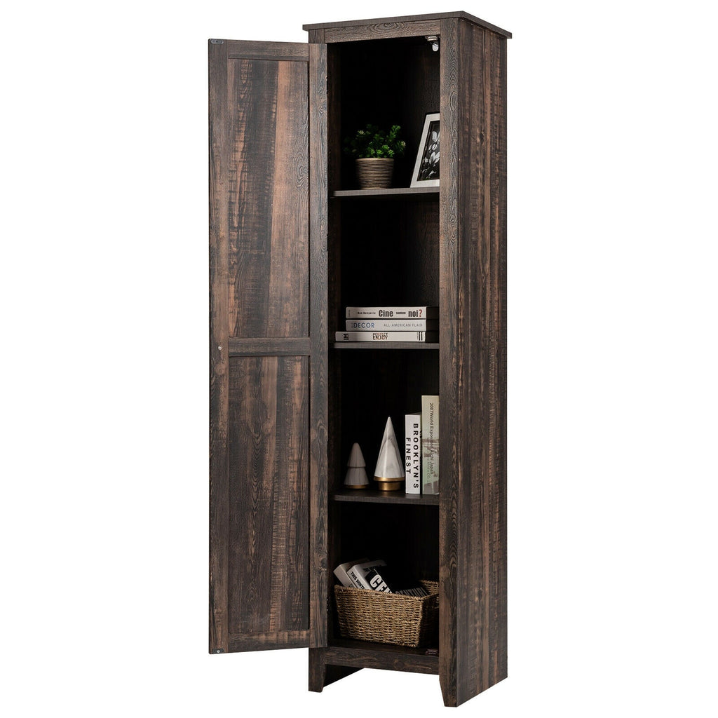 Linen Tower Bathroom Storage Cabinet Tall Slim Side Organizer with Shelf