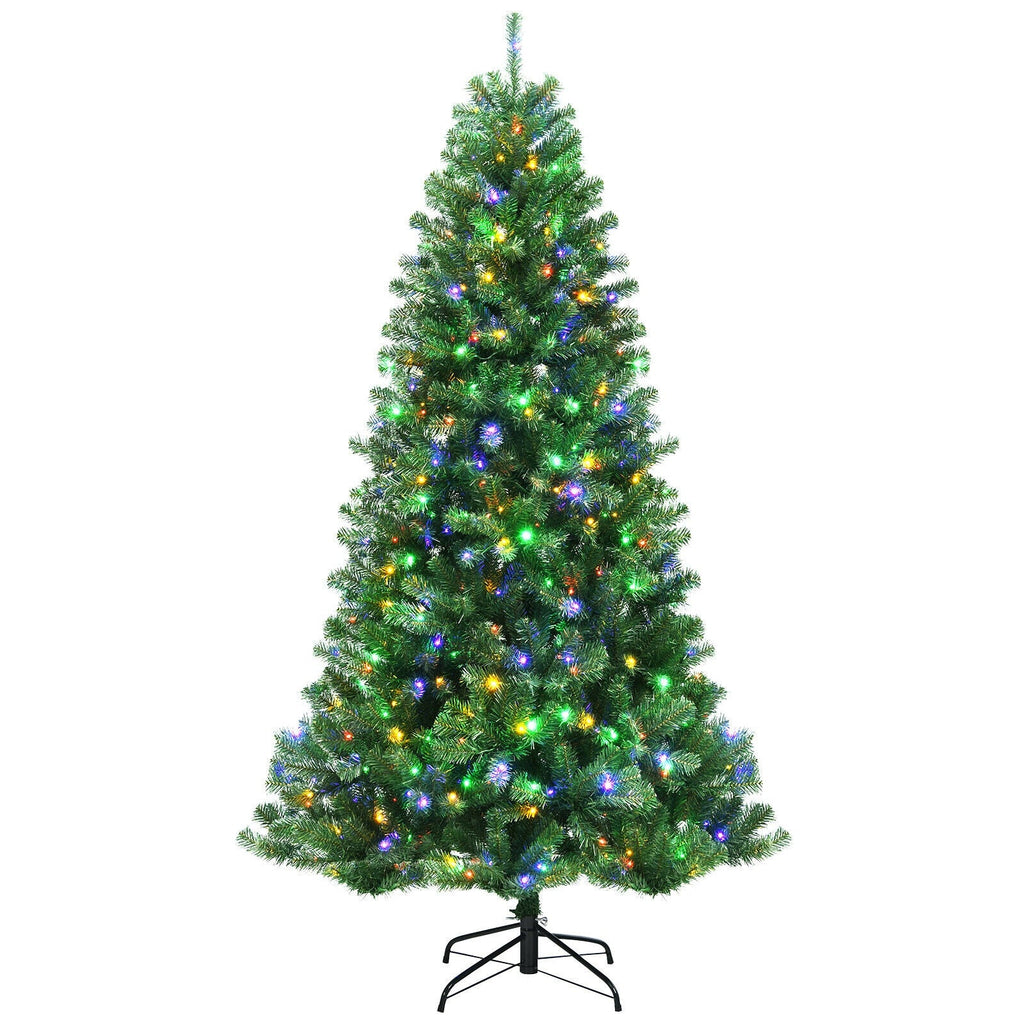Artificial Hinged Christmas Tree with Remote-controlled Color-changing LED Lights