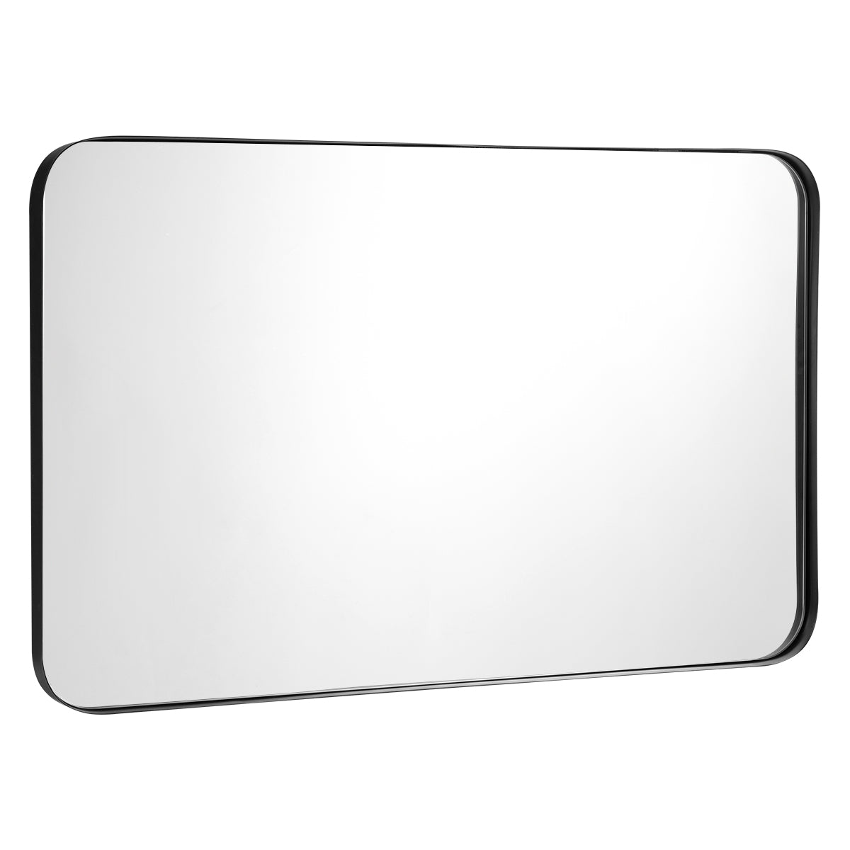 32 Inch x 20 Inch Metal Frame Wall-Mounted Rectangle Mirror